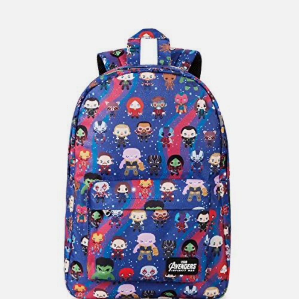 Loungefly Marvel Avengers Infinity War Chibi Character AOP canvas Backpack